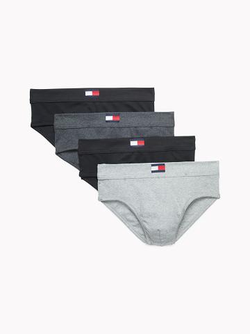Briefs Tommy Hilfiger Algodon classics hip brief 4pk Negros Grises | MX_M31544