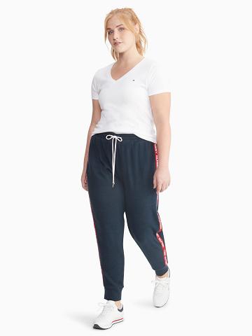 Pantalones Tommy Hilfiger Essential Curve Logo Tape Azules | MX_W21237