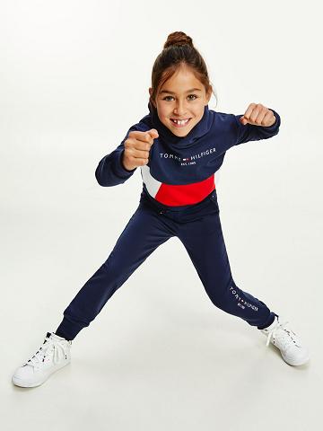 Pantalones Tommy Hilfiger Organic Colorblock Hoodie & Set Azul Marino | MX_B2225