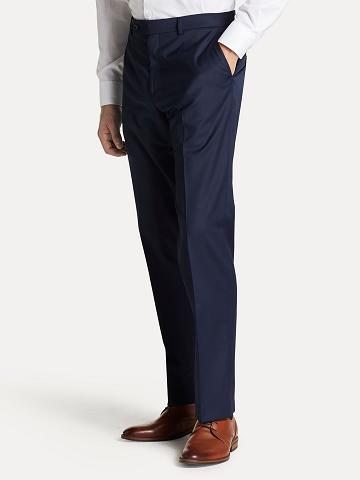 Pantalones Tommy Hilfiger Regular fit sharkskin wool Azules | MX_M31324