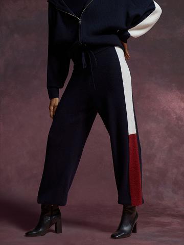 Pantalones Tommy Hilfiger Wool Icon Pista Azul Marino | MX_W21261