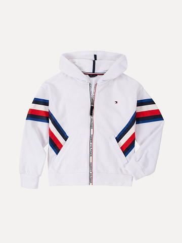 Sudadera Con Capucha Tommy Hilfiger Little Chevron Logo Blancos | MX_G1095